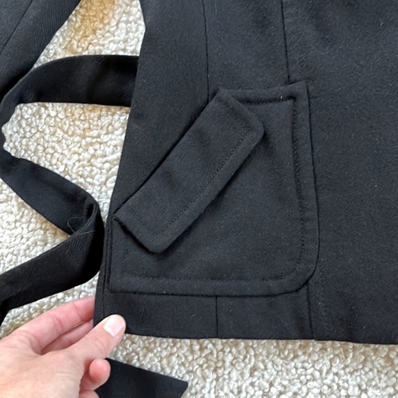 HALOGEN Wool Blend Moto Style Belted Jacket Black XS - Picture 5 of 14